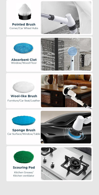 7 In 1 Adjustable Angle Electric Cleaning Brush